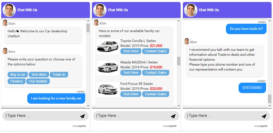 Chatbot per concessionaria di auto