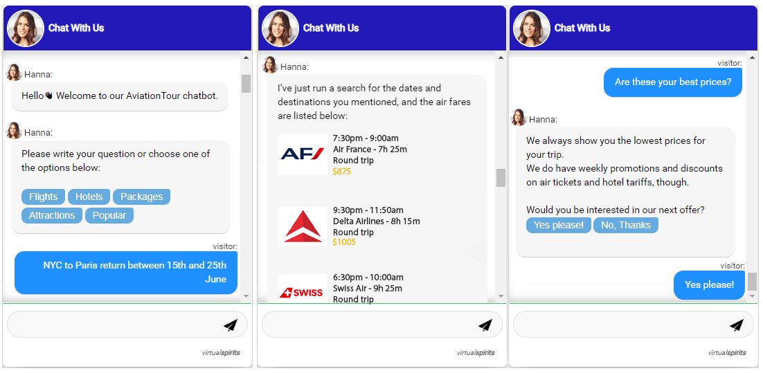 chatbot for flights