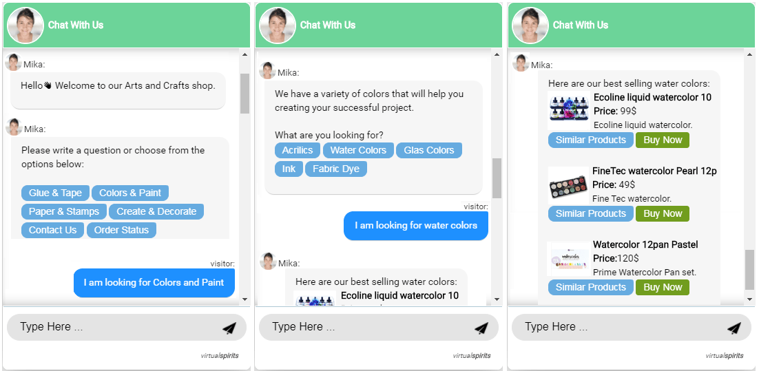 ecommerce chatbot beauty shop