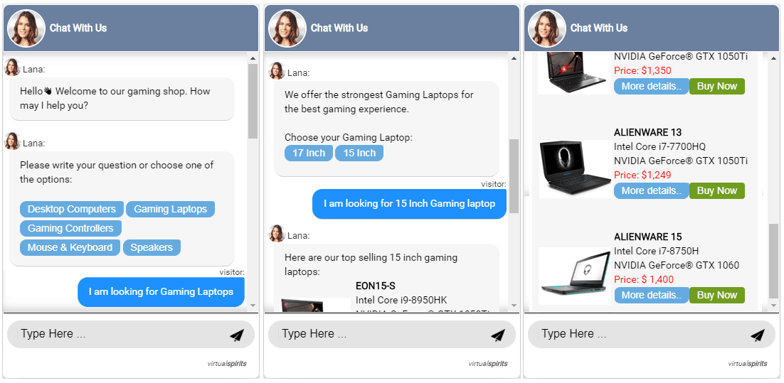 ecommerce chatbot electronics