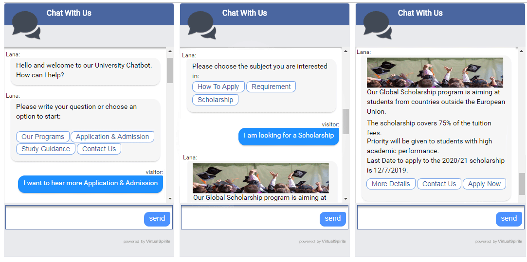 university chatbot admission