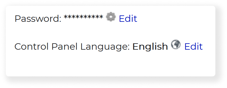 change control panel language