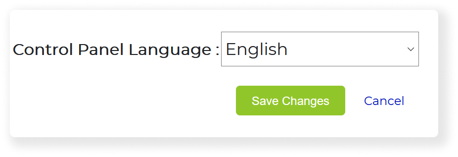 change control panel language