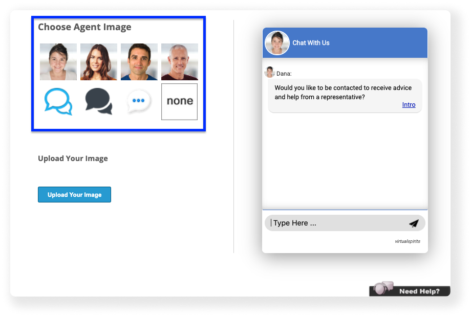 changing chatbot agent image
