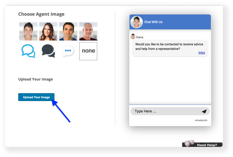 changing chatbot agent image