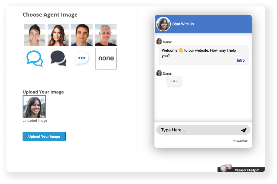 changing chatbot agent image