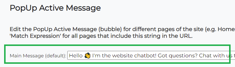 Chatbot Invitation Popup Active Message Main