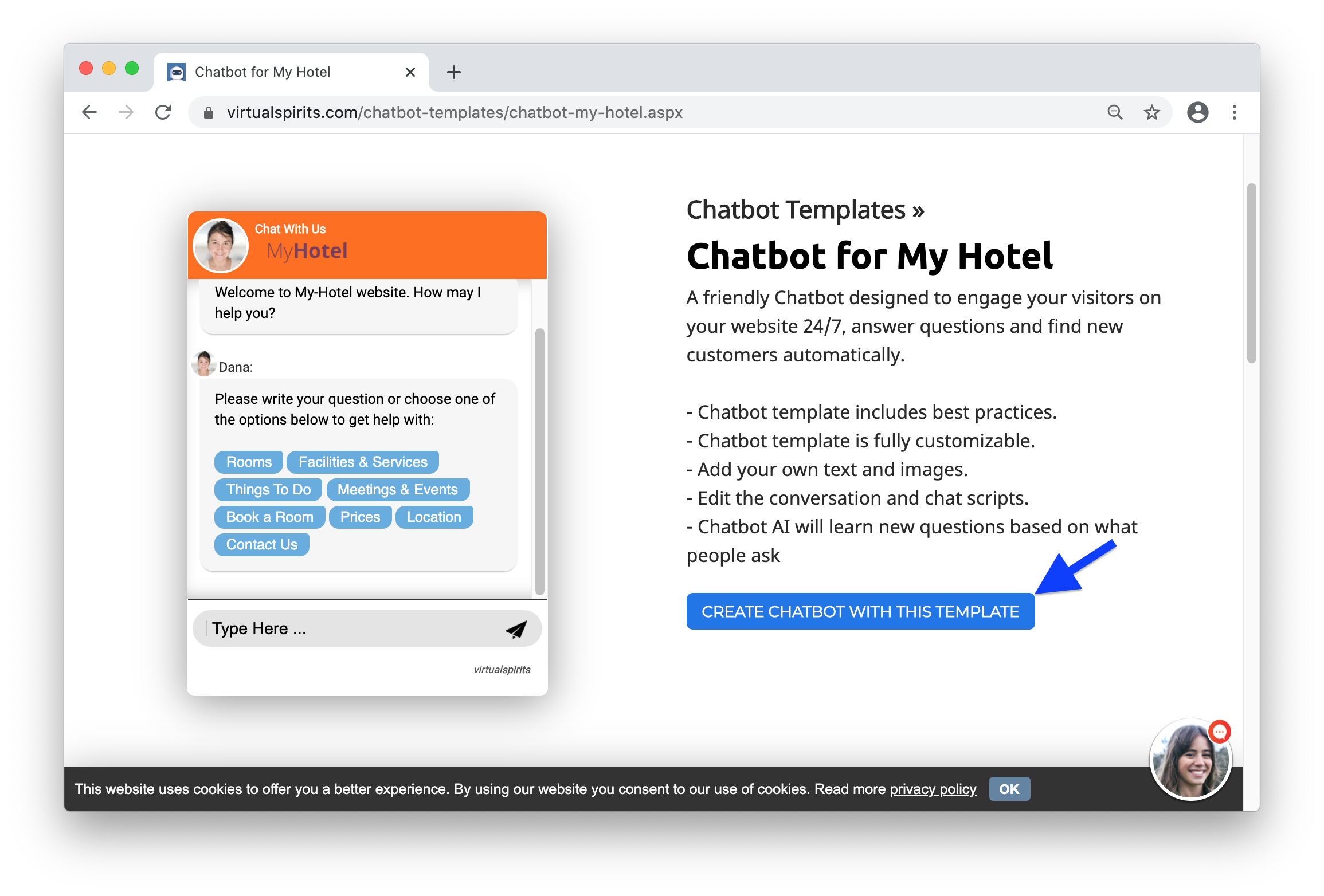 create a chatbot from template