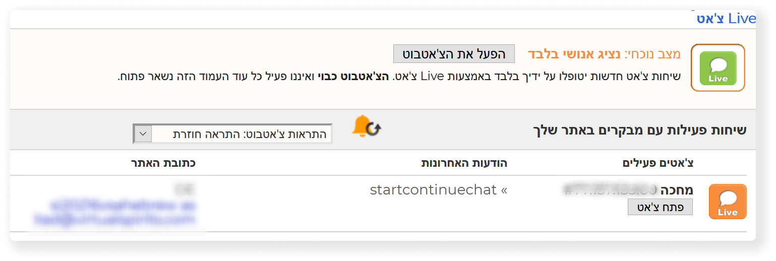 live chat and chatbot turned off