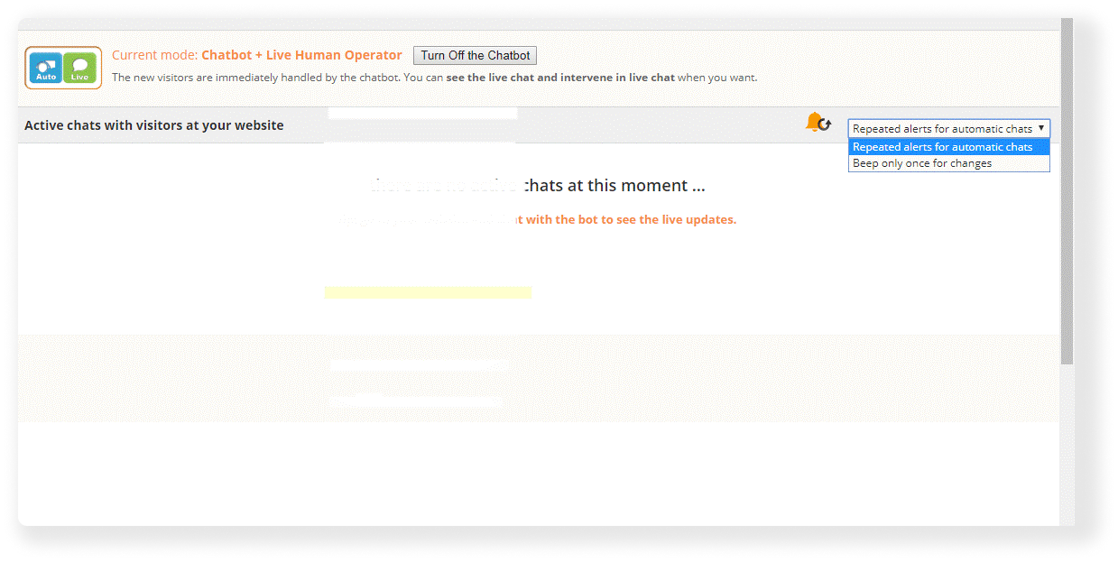 live chat turn off repeated alerts