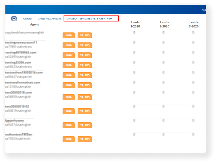 multi account create new chatbot