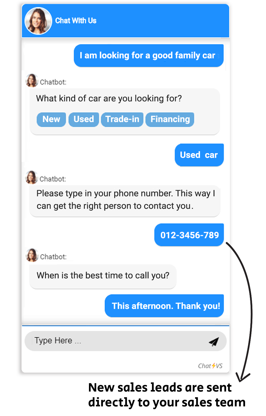 lead generation chatbot for cars