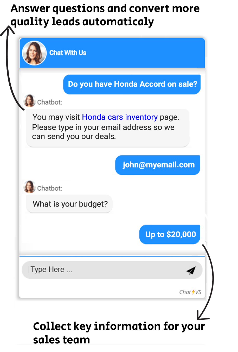 lead generation chatbot for cars