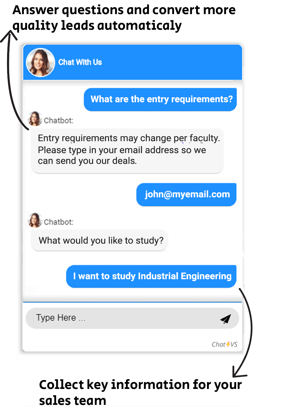 lead generation chatbot for universities